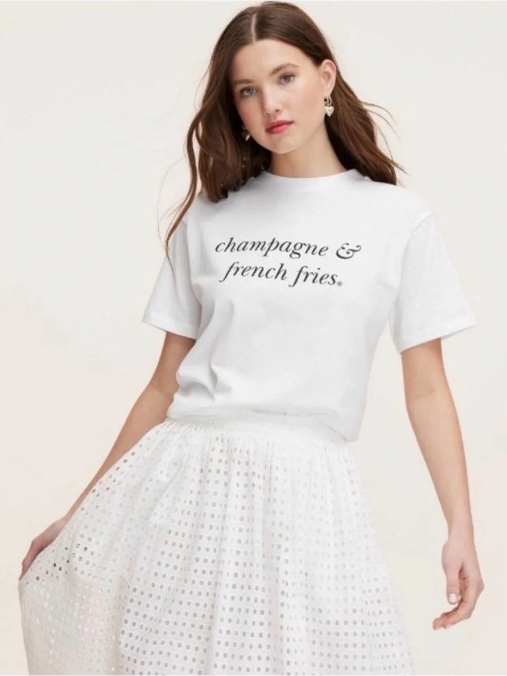 NW kate spade New york x Target Champagne & French Fries Short Sleeve T-Shirt XS